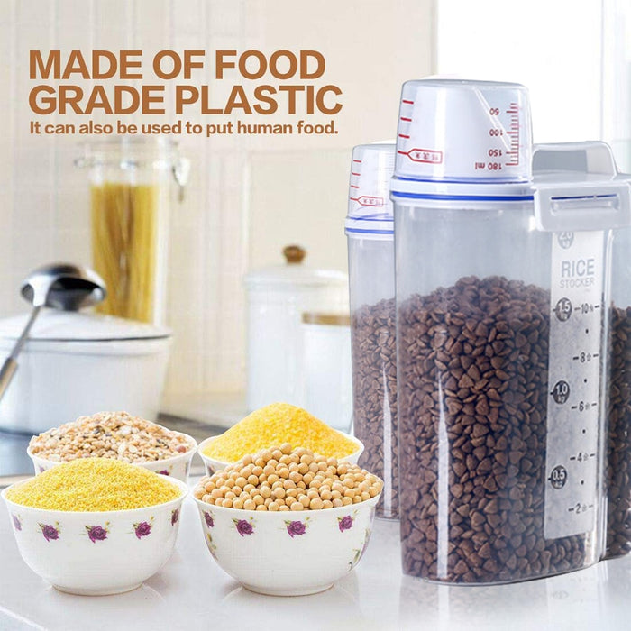 New Portable Plastic Pets Dog Cat Food Storage Container Dry Food Dispenser Puppy Dog Feeder Portable Food Container Feeder