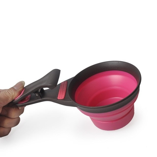 Portable Pet Food Container Folding Silicone Dog Bowl Feeder