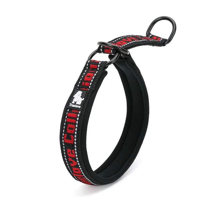 Truelove Neoprene Dog Choker Collar Nylon Soft Embroider Dog Slip Collar Training Reflective Adjustable Pitbull Collier Chien