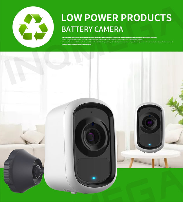 1080P HD Battery WiFi Wireless Surveillance Camera Home Security Waterproof PIR Alarm Audio Low Power