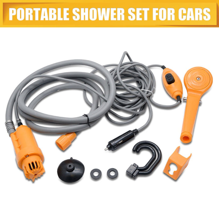 12V Caravan Accessories RV Camper Outdoor Shower Set Handheld Portable Washer Car Water Gun Pump Travel Pet Dog Take Shower Set