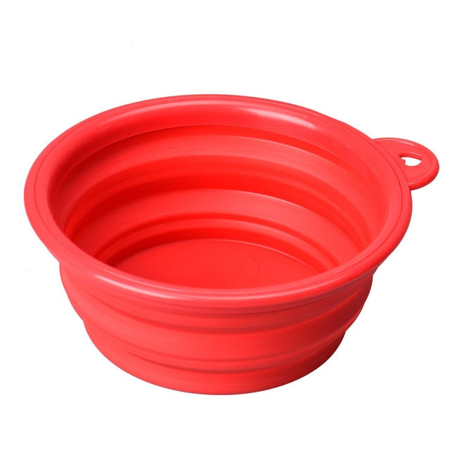 A Multi-purpose Dog Silicone Collapsible Travel Feeding Bowl