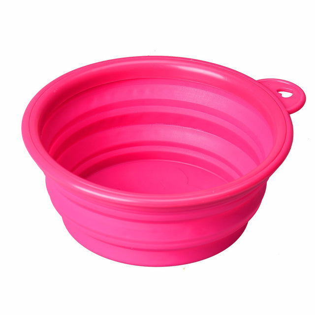 A Multi-purpose Dog Silicone Collapsible Travel Feeding Bowl