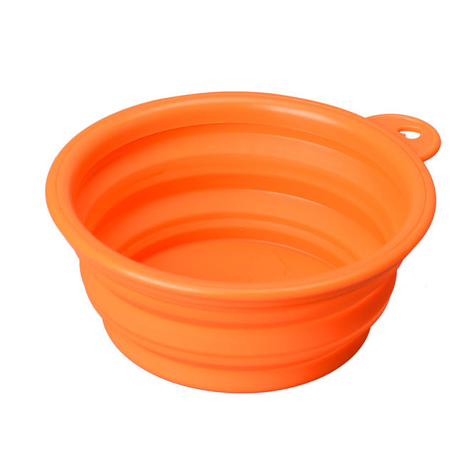 A Multi-purpose Dog Silicone Collapsible Travel Feeding Bowl