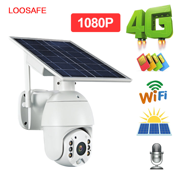 1080p HD IP Camera 3G 4G Shell Solar Security Camera Outdoor Indoor Security with Solar Pane